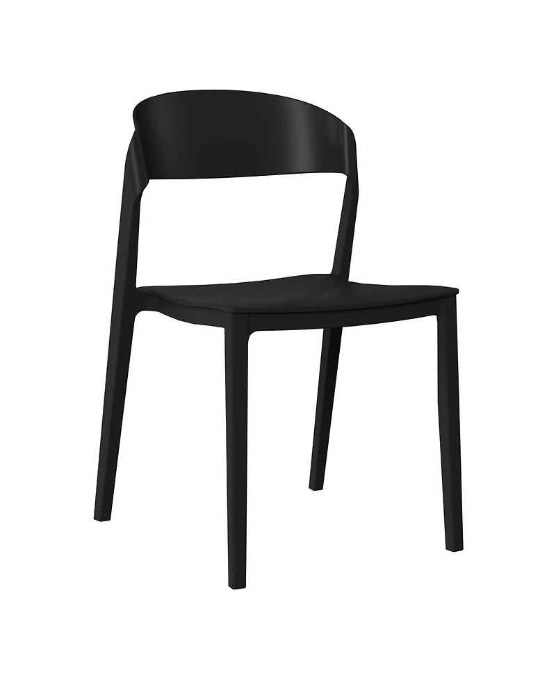 WestinTrends Outdoor Modern Stackable Plastic Patio Bistro Dining Side Chairs (Set of 2)