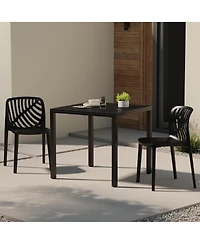 WestinTrends Outdoor Modern Stackable Polypropylene Plastic Patio Bistro Dining Side Chairs (Set of 2)