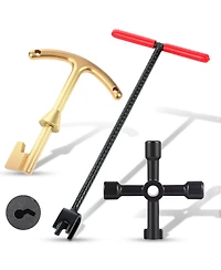 Xdovet Water Meter Key Steel Wrench T-handle 4-way Valve Tool