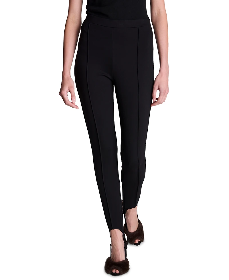 Kenneth Cole Women's Hollywood Waist Stirrup High-Waist Wide-Leg Scuba Suede Leggings