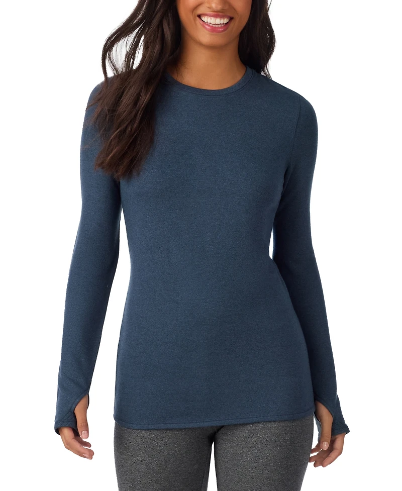 Cuddl Duds Women's Thumbhole Long-Sleeve Crewneck Top