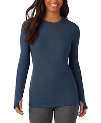 Cuddl Duds Women's Thumbhole Long-Sleeve Crewneck Top