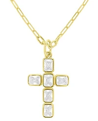 Macy's 14k Gold-Plated Cross Paperclip Chain Necklace