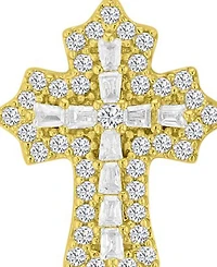 Macy's 14k Gold-Plated Retro Cross Crystal Earrings