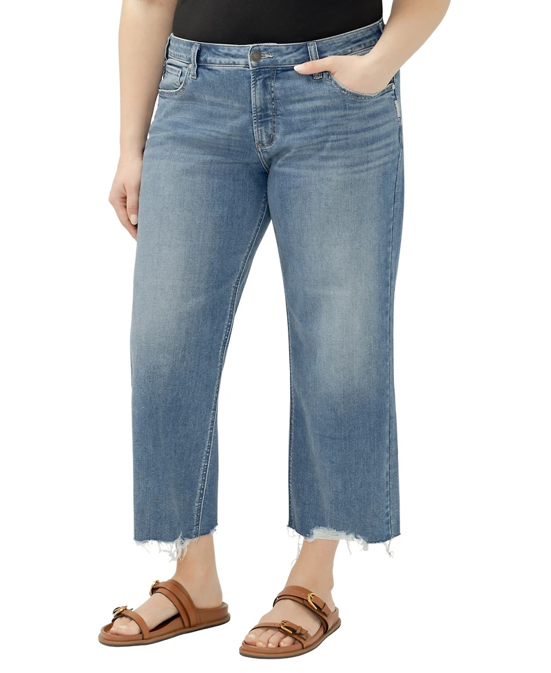 Silver Jeans Co. Plus Chelsea Boyfriend Mid-Rise Straight-Leg