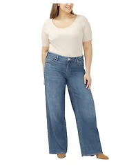 Silver Jeans Co. Plus Suki Mid Rise Wide-Leg Curvy Fit
