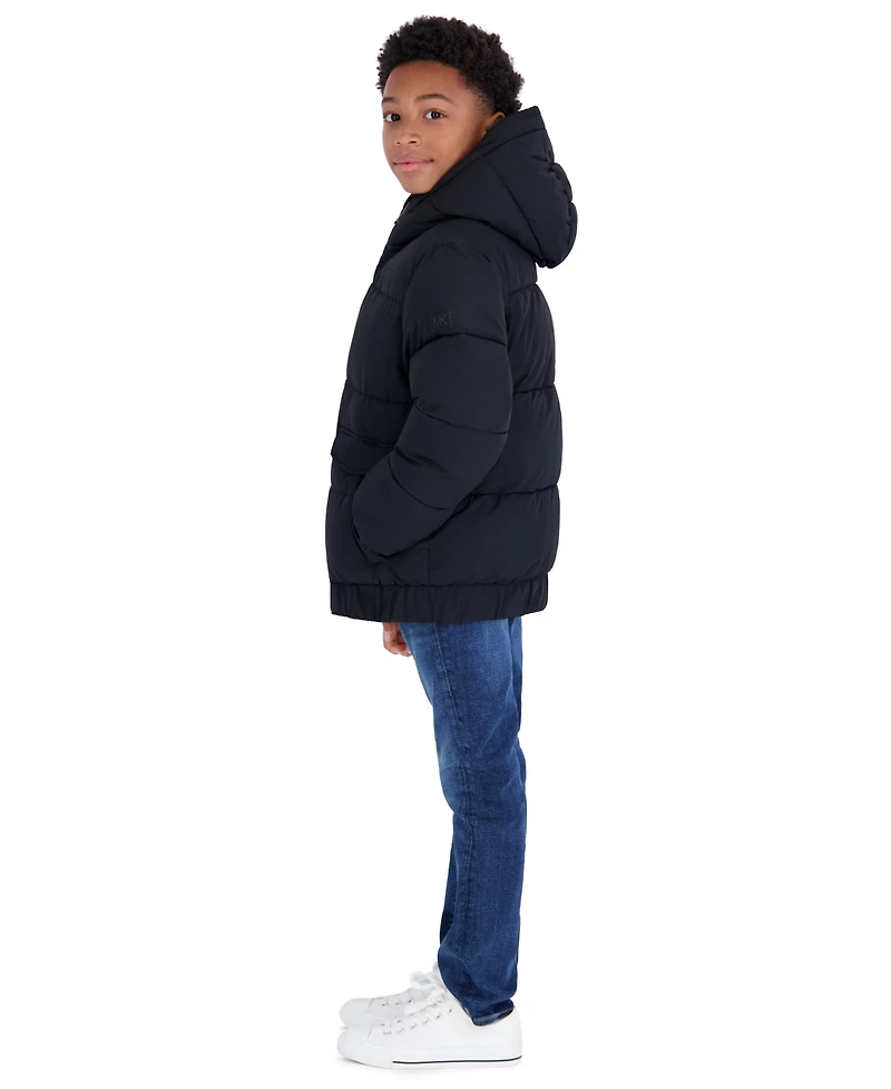 Michael Kors Boys' 8-20 Heavy Weight Ripstop Puffer Hooded Jacket