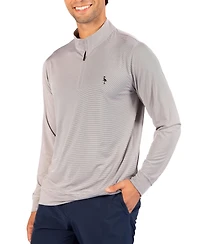 TailorByrd Men's Mini Stripe Performance Quarter Zip Sweater