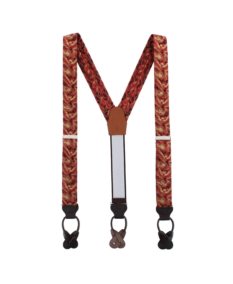 Trafalgar Men's Phoenix Soaring Silk Button End Suspenders