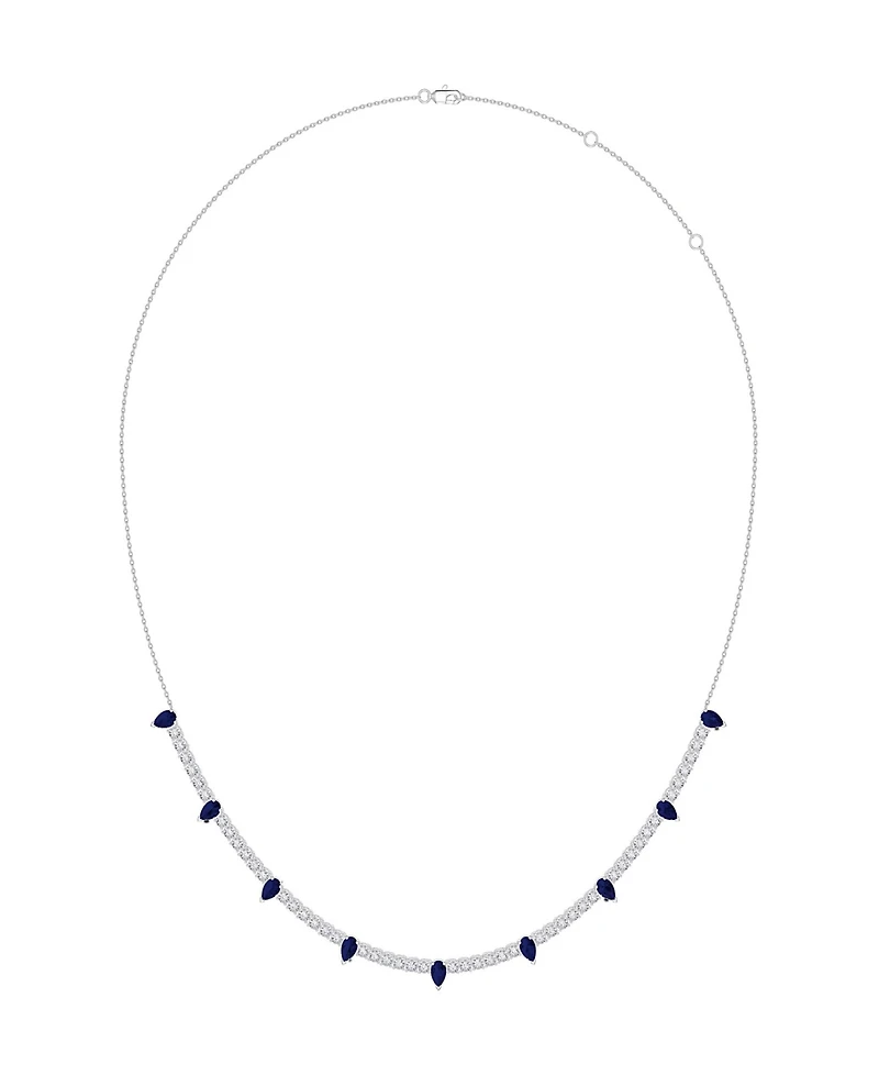 Lali Jewels Sapphire (2.34 ct. t.w.) & Diamond (0.71 ct. t.w.) Necklace in 14k White Gold