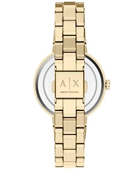 Armani Exchange Women's Quartz Two Hand Gold Stainless Steel Watch 36mm