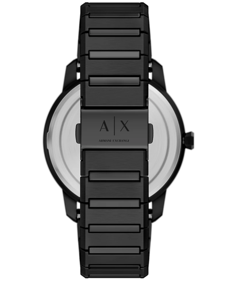 Armani Exchange Men's Quartz Three Hand Black Stainless Steel Watch 42mm