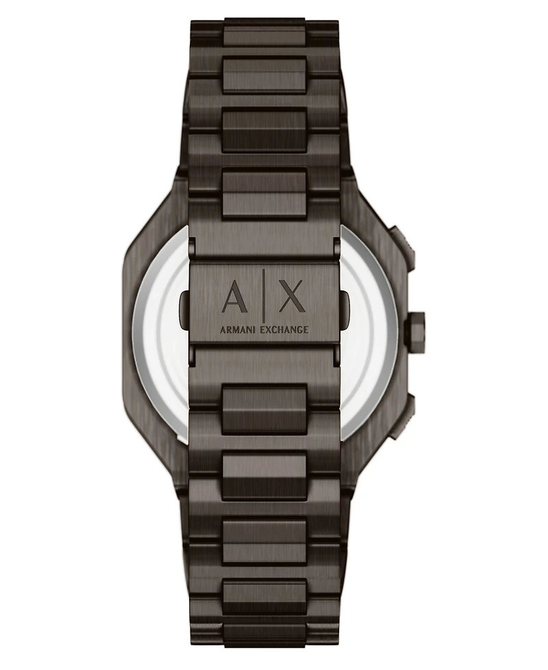 Armani Exchange Men's Quartz Dual Time Brown Stainless Steel Watch 40mm