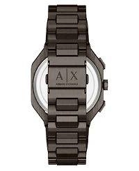 Armani Exchange Men's Quartz Dual Time Brown Stainless Steel Watch 40mm