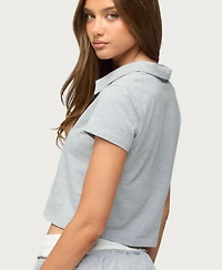 Edikted Women's Tenney Cropped Polo Top
