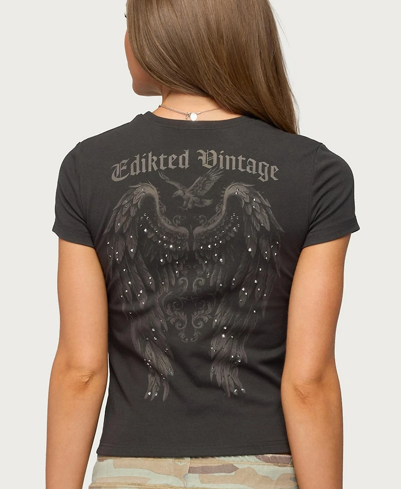 Edikted Women's Vintage Studded T-Shirt