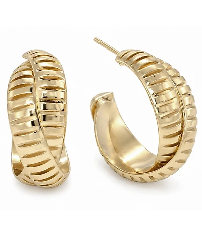 And Now This Textured X C Hoop Earrings