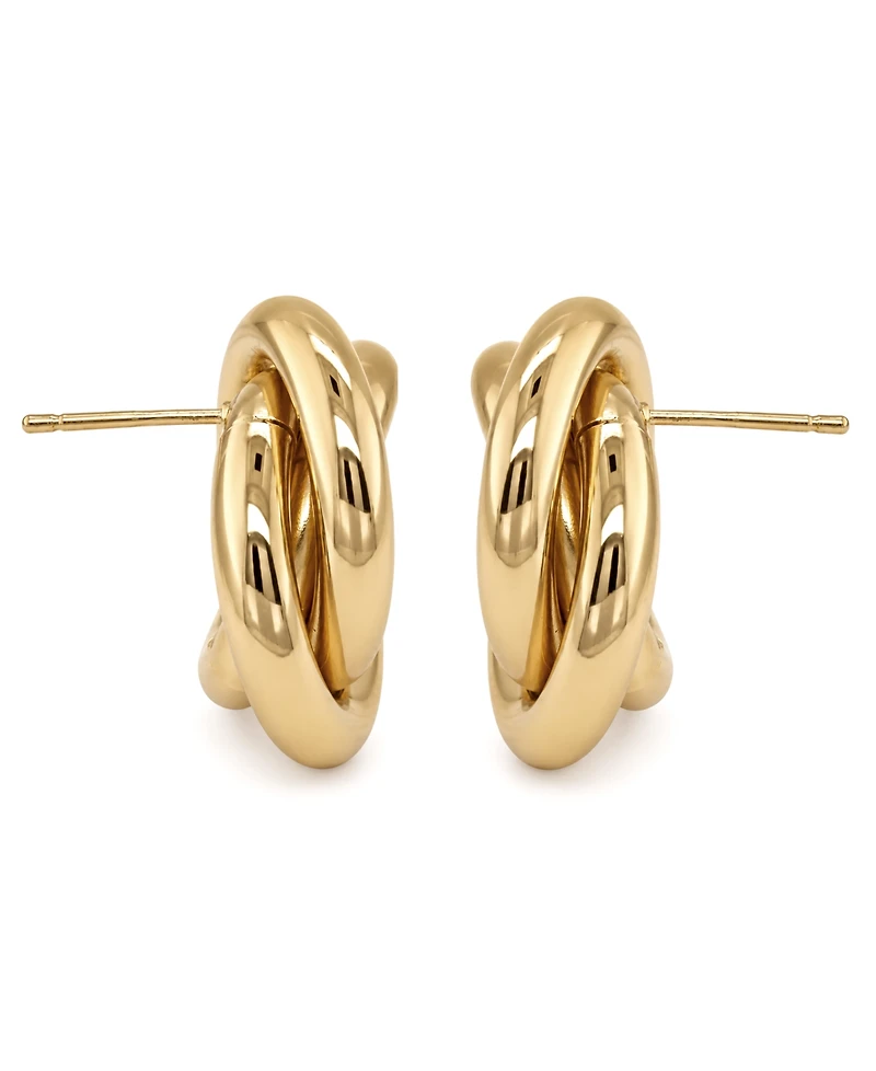 And Now This Silver, Gold Plated Brass Interlocking Stud Earring