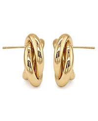 And Now This Silver, Gold Plated Brass Interlocking Stud Earring