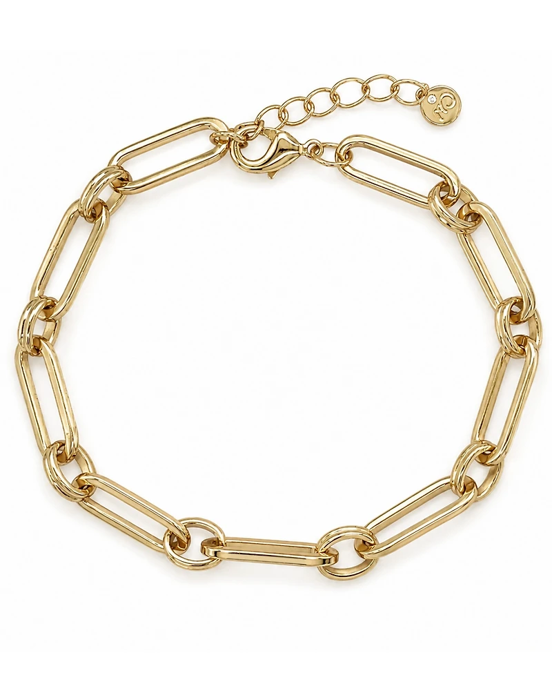 And Now This Gold or Silver Plated Circle Oblong Link Bracelet