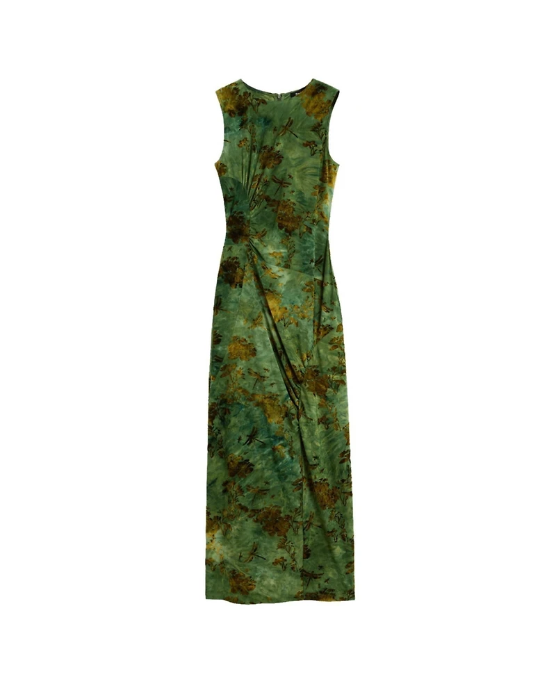 Desigual Women's Fitted Flocked Midi Dress