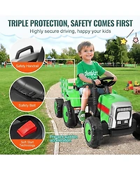 Sevorley 12V Electric Ride-On Tractor With Detachable Trailer and Remote Control, Ages 3+