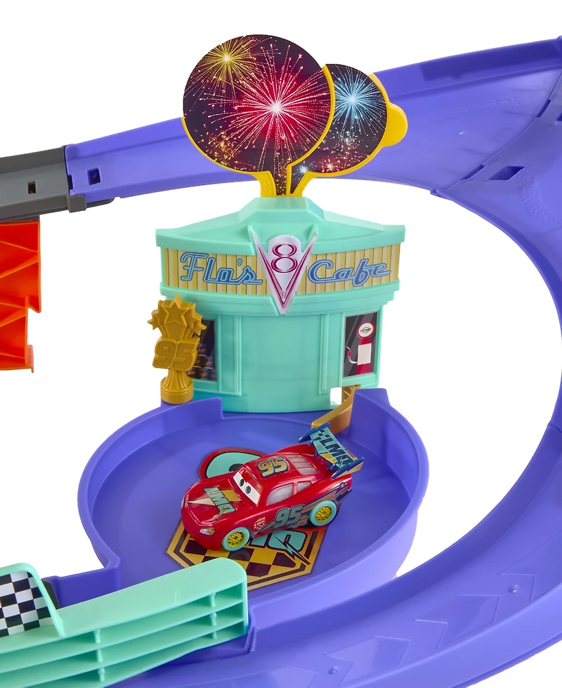 Cars Lightning McQueen Light-Up Celebration Raceway 2-Piece Playset, Ages 4+