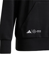 Adidas Big Boys and Girls George Russell Black Mercedes-amg Petronas F1 Team Driver Wear Graphic Pullover Hoodie