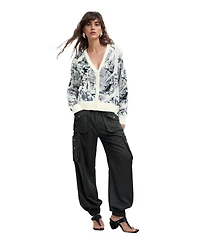 Desigual Women's M. C. Lacroix Floral-Print Jacquard Button-Front Cardigan