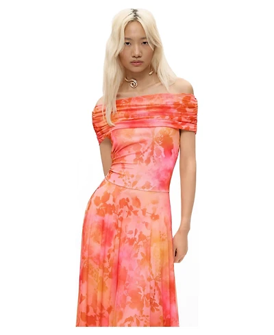 Desigual Women's Floral Long Mesh Dress