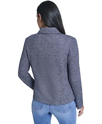 Nautica Women's Marled Band Double-Breasted Jacket