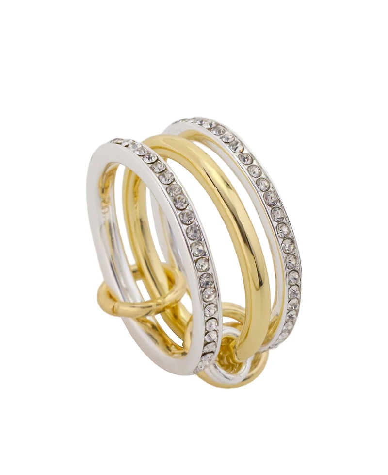 Unwritten Crystal Silver-Plated Trio Stacking Ring