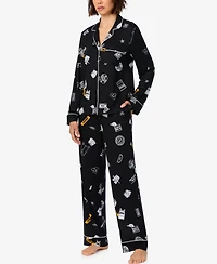 Dkny Women's Long-Sleeve Button-Front Pajama Top and Pants Set