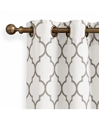 Kate Aurora Extra Long Fallon 2 Piece Sheer Lattice Design Grommet Top Window Curtain Panels - 112 in.