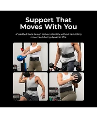 Sunny Health & Fitness Heavy-Duty 4" Nylon Weightlifting Belt with Back Support & Adjustable Fit for Strength Training