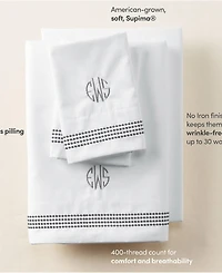 Lands' End Supima Cotton No Iron Sateen Embroidered Sheets