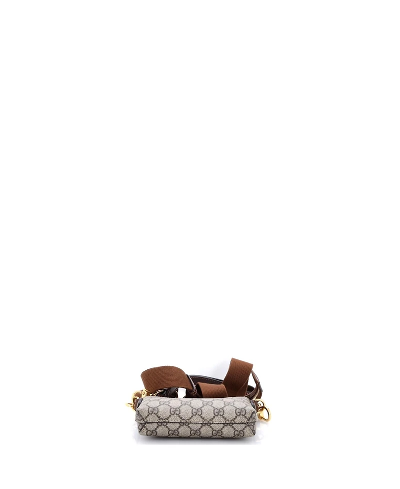 Pre-Owned Gucci Mini Interlocking G Patch Wristlet Messenger Bag Gg Coated Canvas