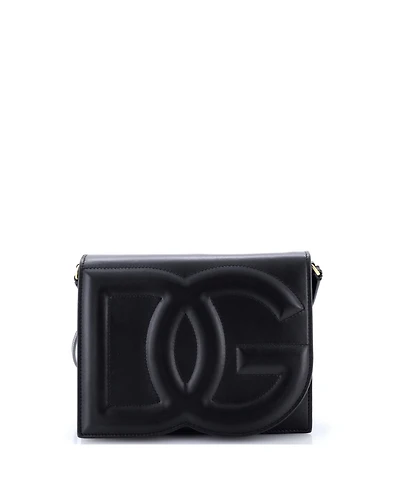 Pre-Owned Dolce and Gabbana Small Dg Logo Flap Shoulder Bag Leather