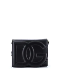Pre-Owned Dolce and Gabbana Small Dg Logo Flap Shoulder Bag Leather