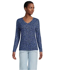 Lands' End Women's Tall Supima Cotton Long Sleeve V-Neck T-Shirt