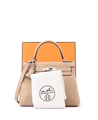 Pre-Owned Hermes Kelly 28 Handbag Light Clemence with Palladium Hardware