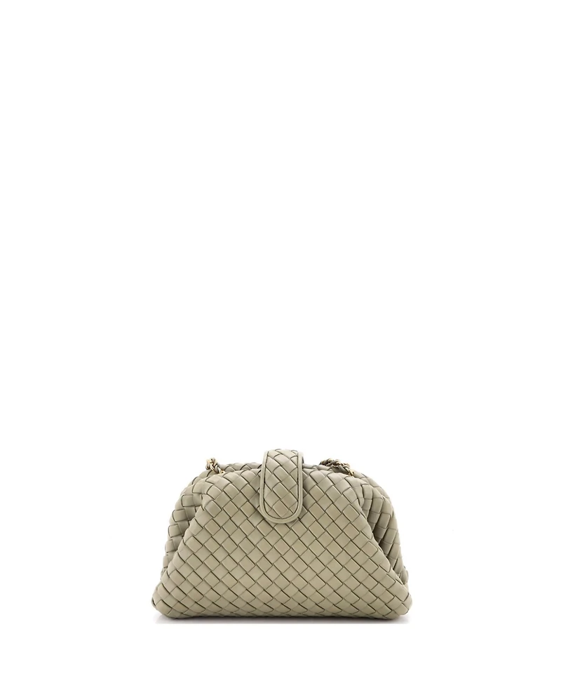 Pre-Owned Bottega Veneta Teen Lauren 1980 Clutch with Chain Intrecciato Nappa