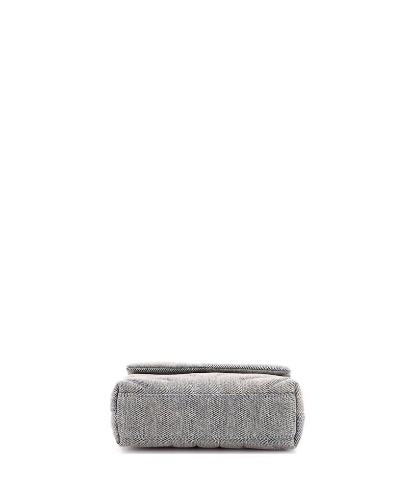 Pre-Owned Saint Laurent Toy Loulou Shoulder Bag Matelasse Chevron Denim