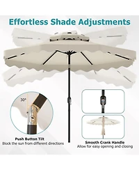 Sugift 10 Feet Solar Led Patio Umbrella for Deck and Pool