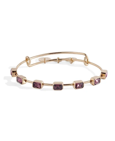 Alex and Ani February Birthstone Emerald Cut Bangle