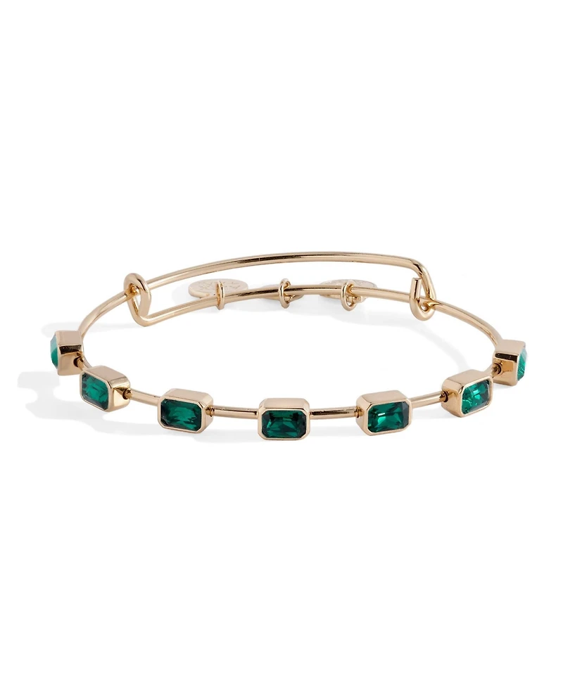 Alex and Ani May Birthstone Emerald Cut Bangle