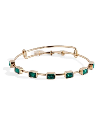 Alex and Ani May Birthstone Emerald Cut Bangle