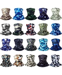Piscifun 20 Pack Neck Gaiter Breathable Uv Protection Face Mask Outdoor Head Wrap Scarf