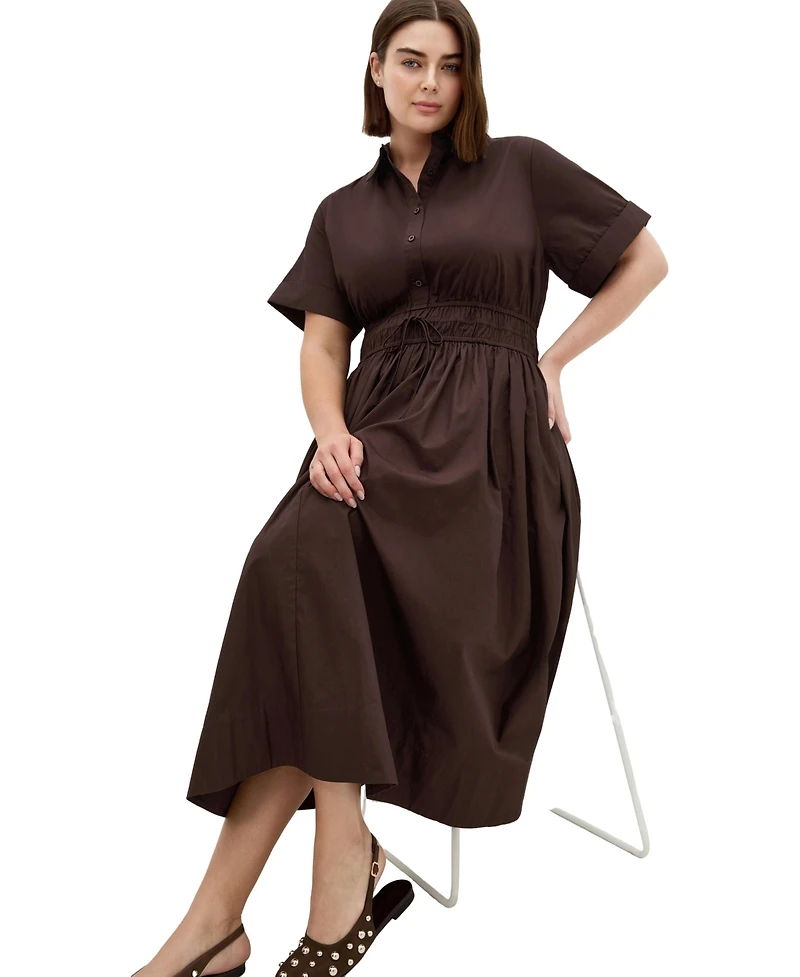 City Chic Women's Plus Lana Midi Shirt Dress