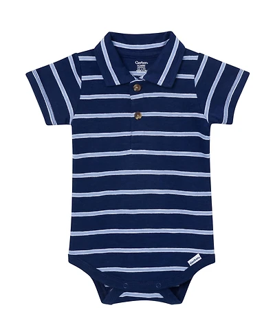 Gerber Baby Boys'(0-3 M to 18 ) Polo Bodysuit, Stripes